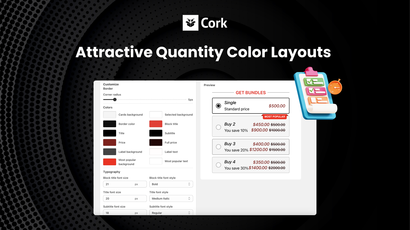  Cork - Application de lots de produits