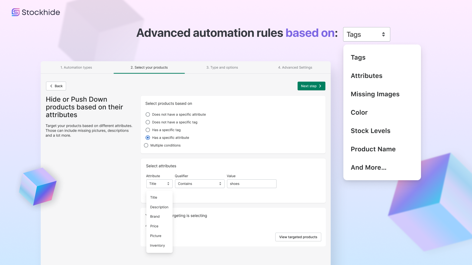 Reglas de automatización avanzadas basadas en muchos atributos