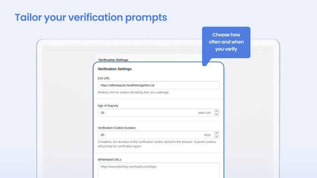 Personalice sus indicaciones de verificación