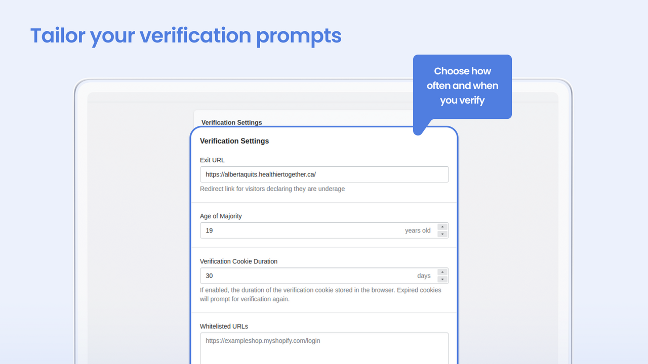 Tilpas dine verifikationsprompter