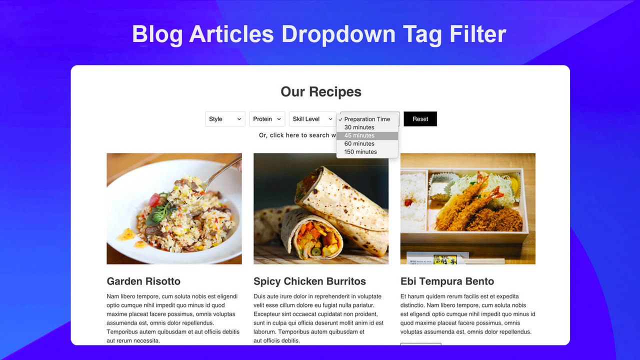 Filtres de tags d'articles Shopify, Recherche de blog et Articles en vedette