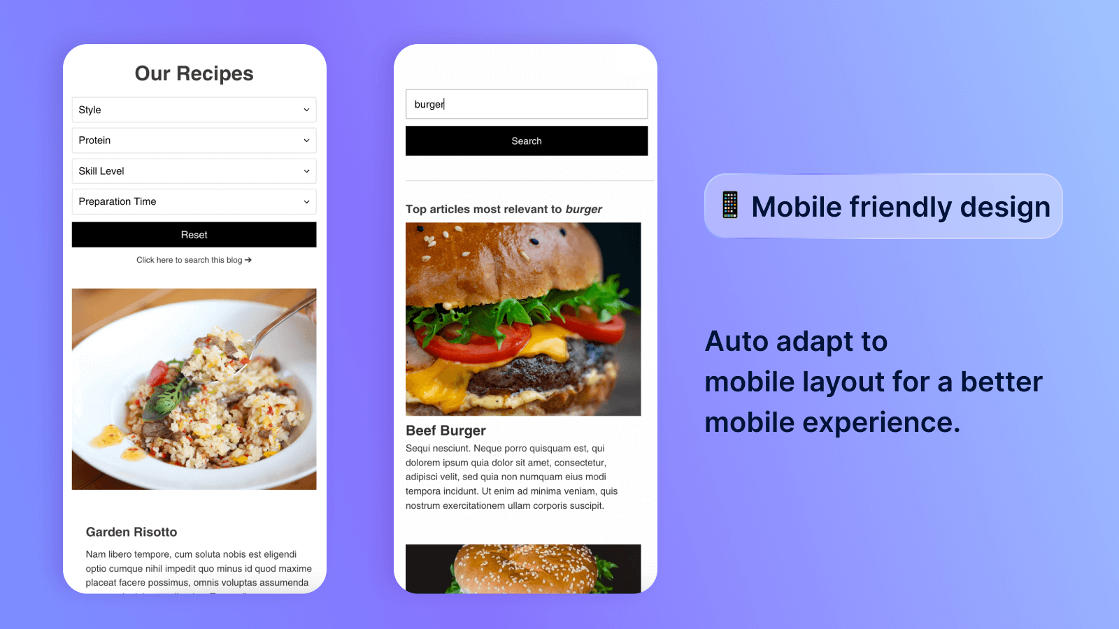 Filtre de blog et recherche dans le blog avec un design mobile réactif pour Shopify