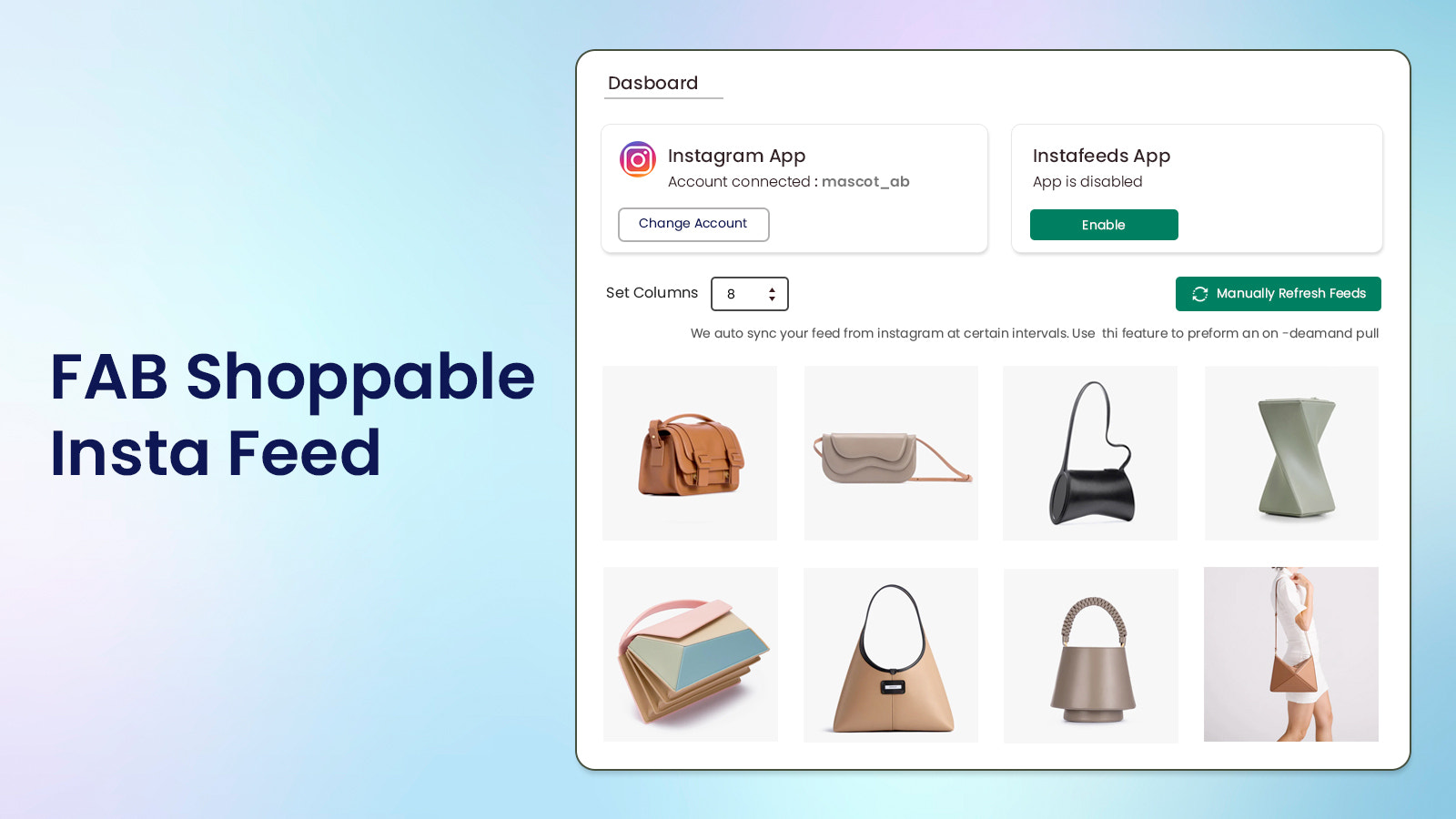Shoppable Instagram feed