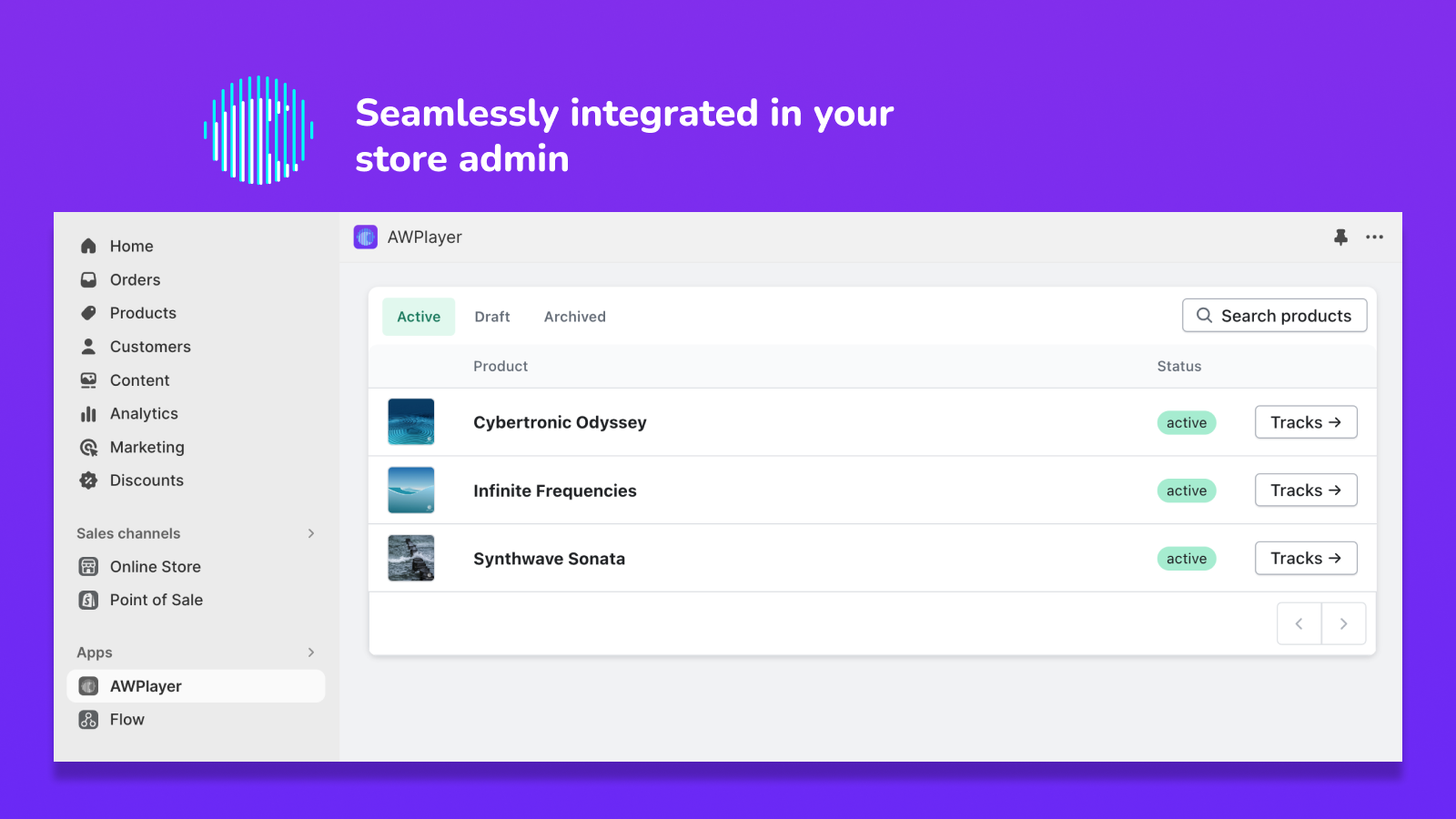 Store admin integration