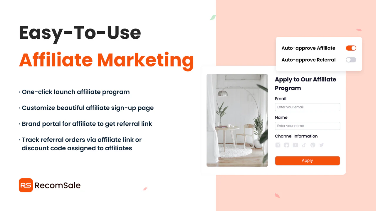 RecomSale: Affiliate Marketing - shopify affiliate app, best shopify  affiliate app