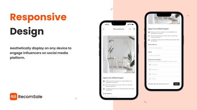 Aesthetically display on any device to engage influencers