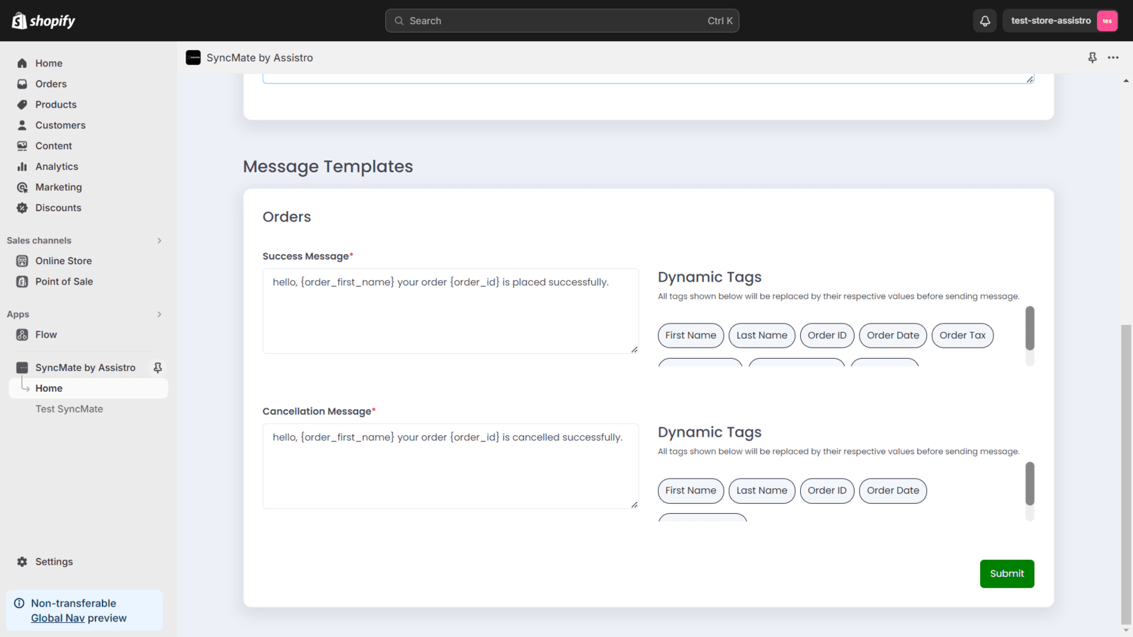 Setup message templates with ease