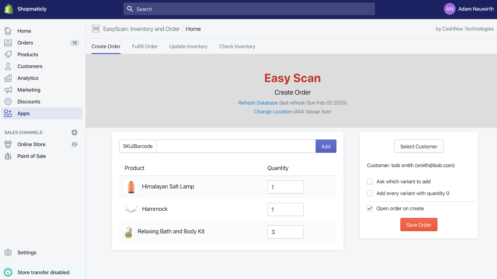 Order & Warehouse Management with EasyScan: SKU and Barcode