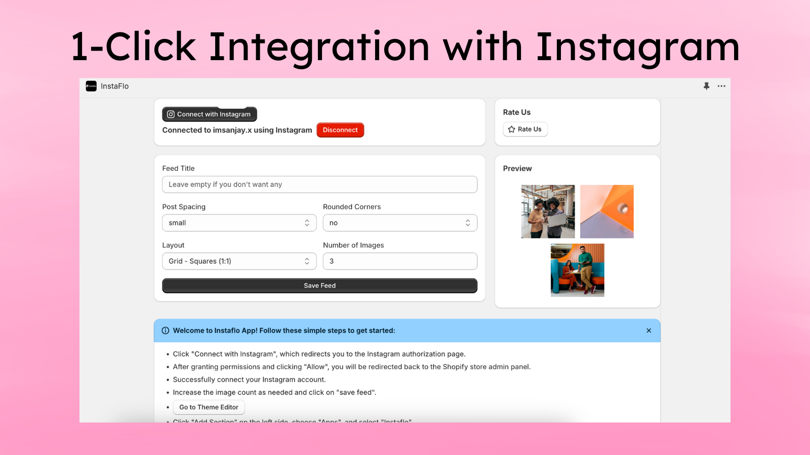 Integración instantánea de Instagram con Shopify