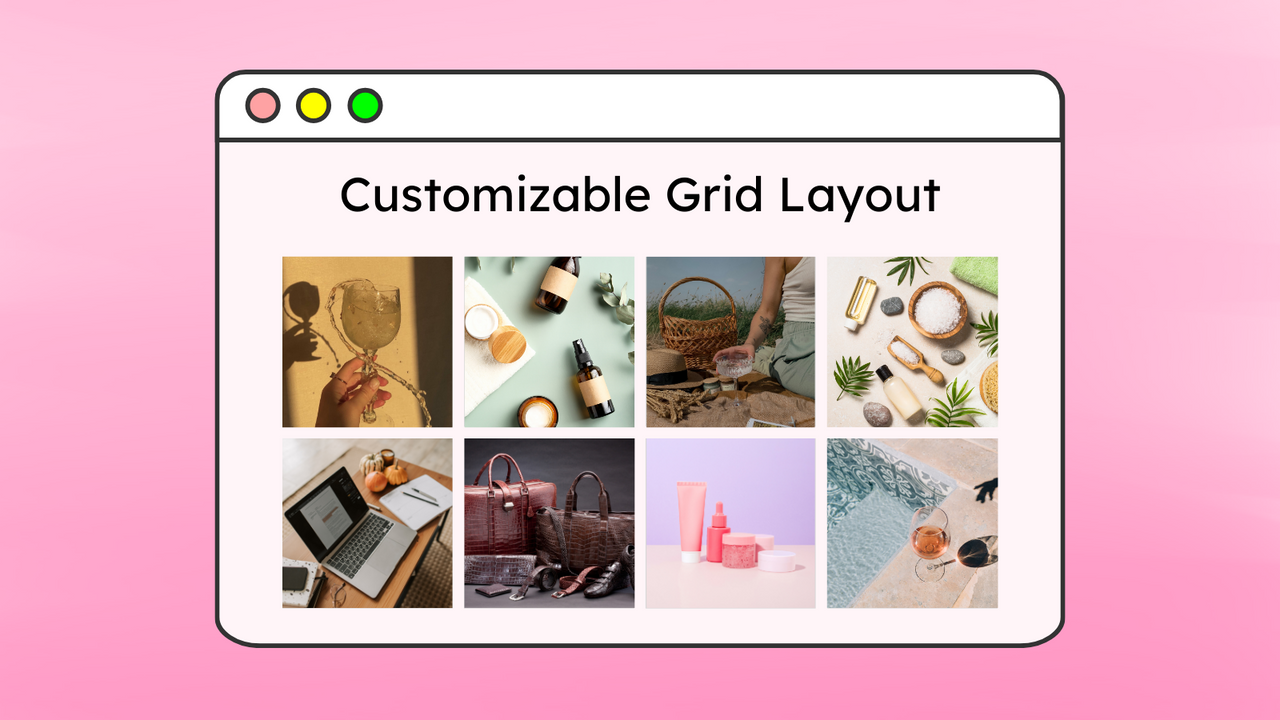 Tilpasseligt Instagram Gitter Layout