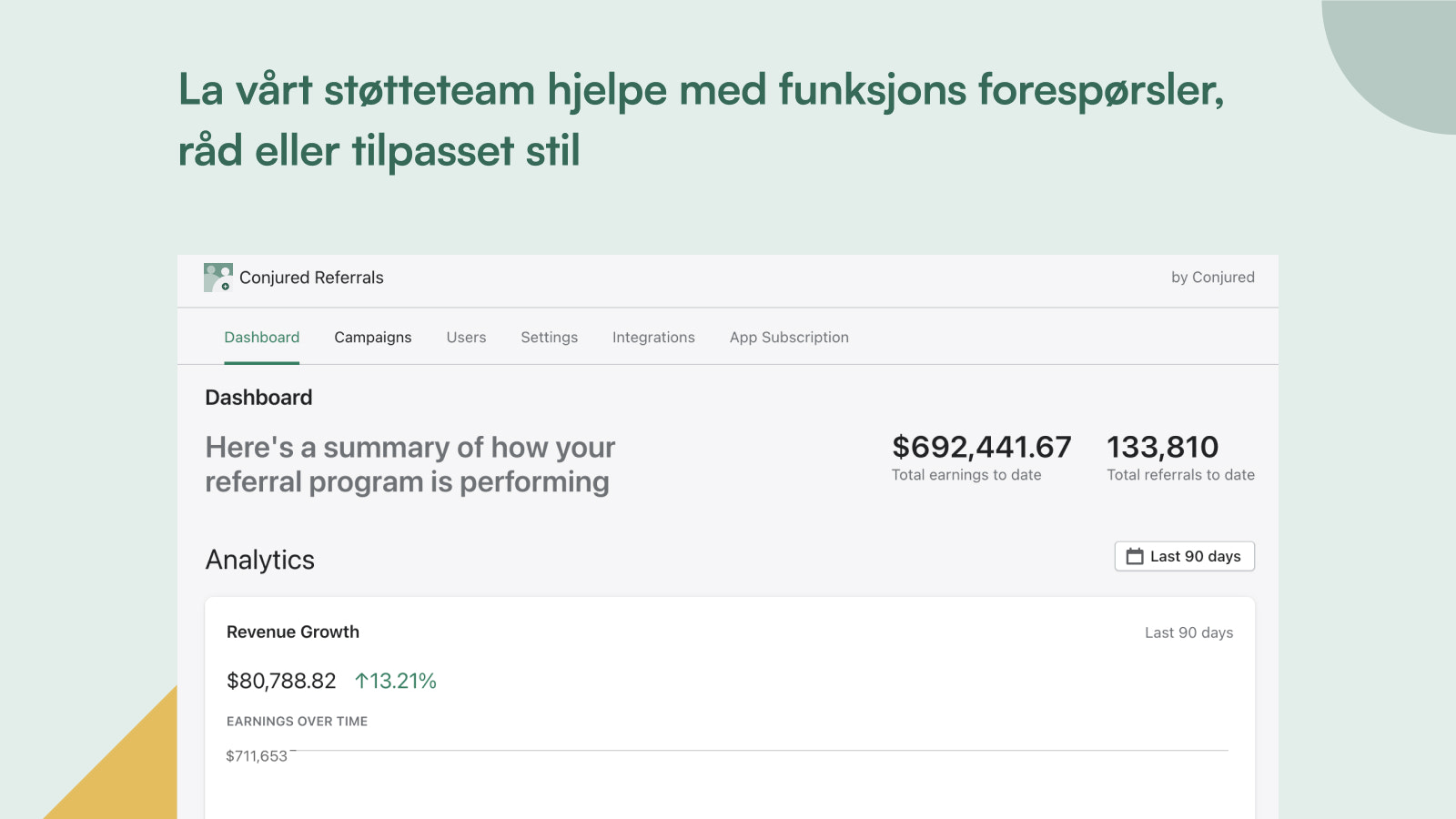 Supportteamet er alltid klar til å hjelpe med funksjonsønsker.