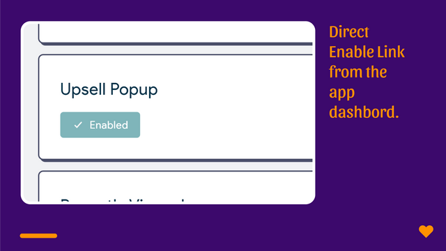 upsell popup dashboard visning ren og minimal
