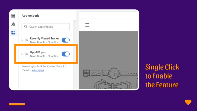 single click enable upsell by veonr