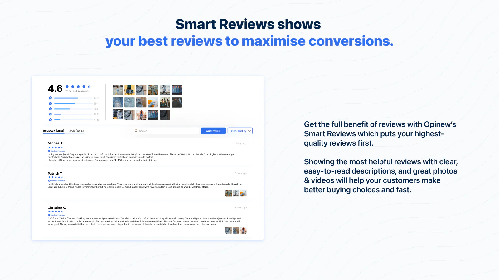 smart review assistant, filter, display only the best reviews