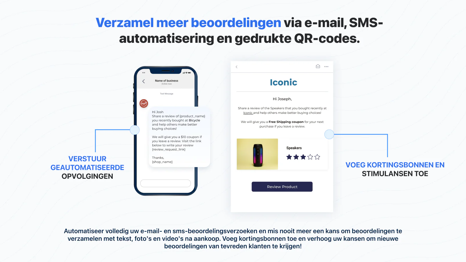 Reviewformulier, review e-mail, SMS, verhoog conversies.