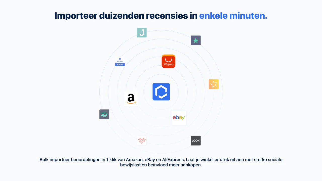 Importeer foto- en videoreviews van Amazon, AliExpress & eBay.