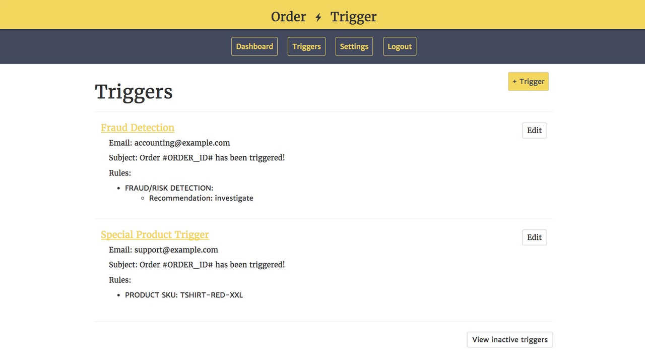 trigger listing