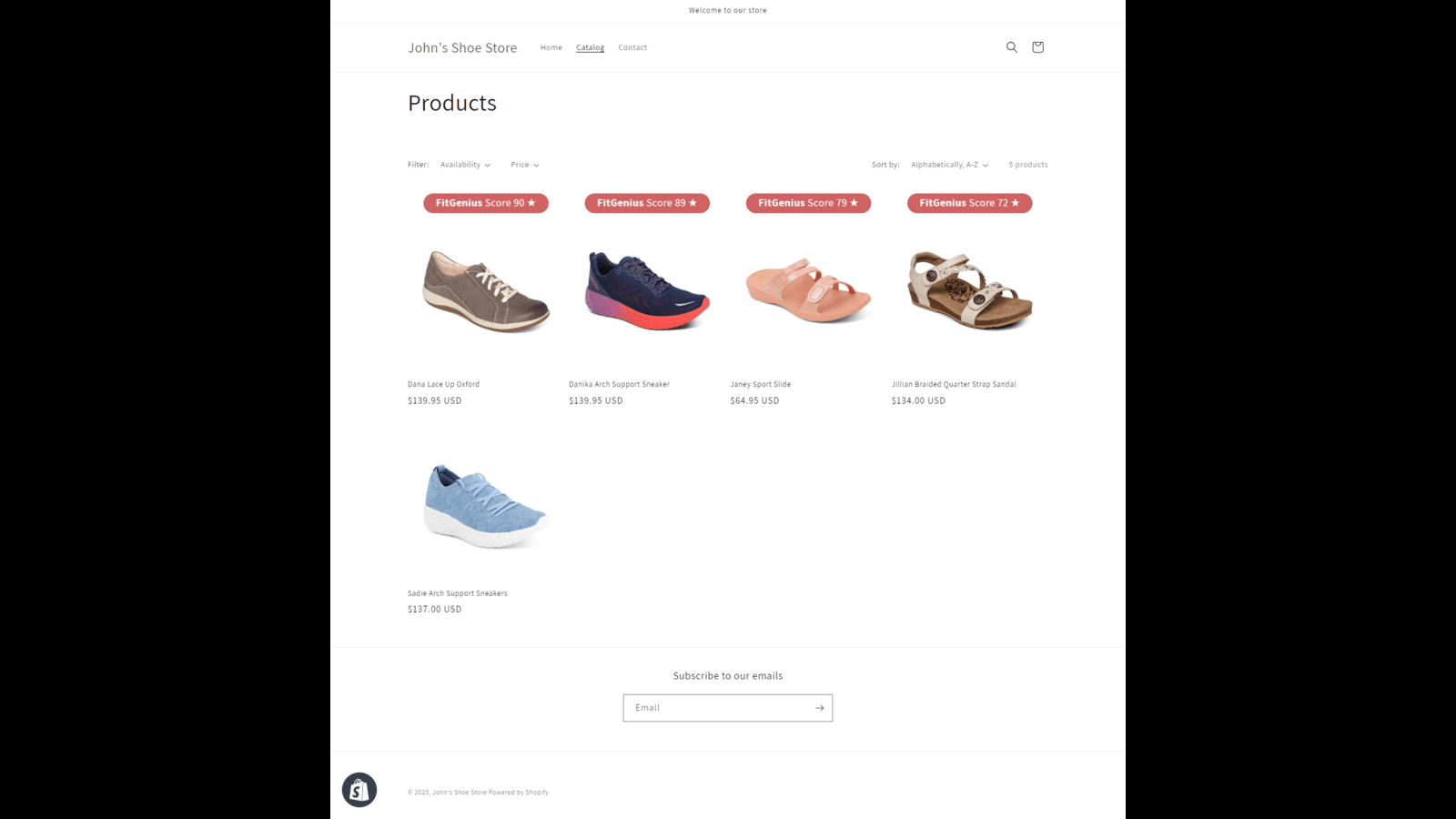 product landing pagina widgets