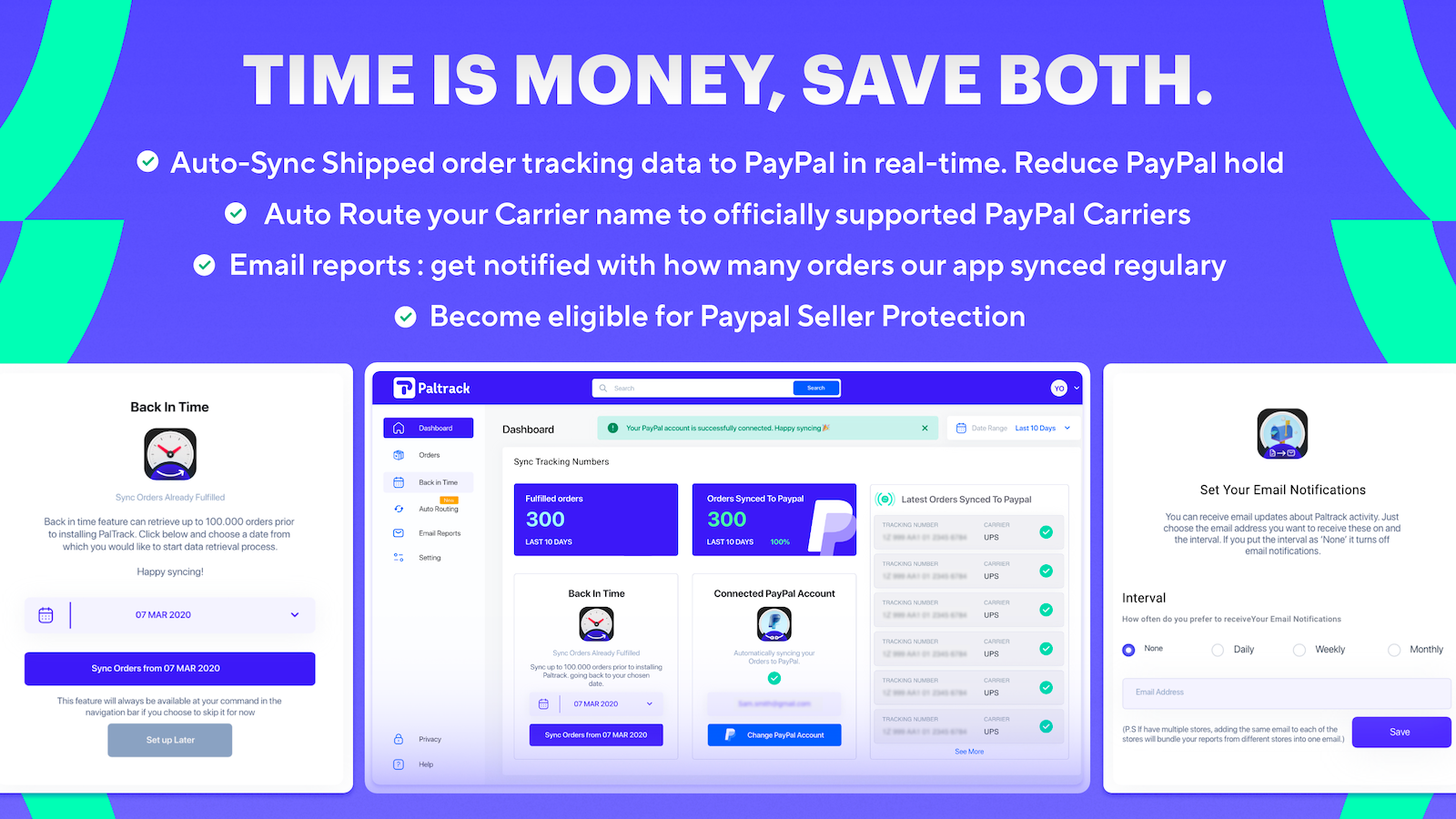 painel do shopify de rastreamento do paypal