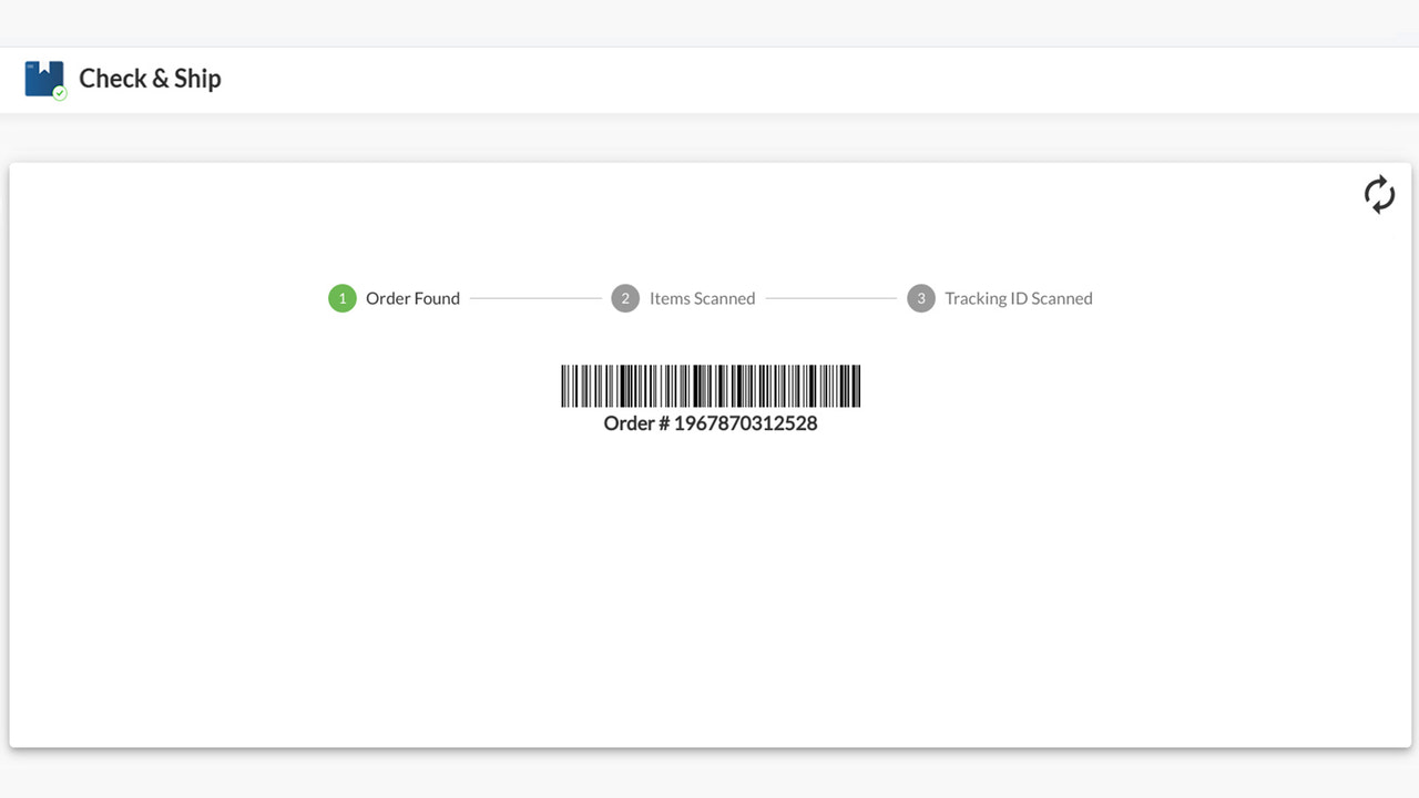 Order bar code scanned