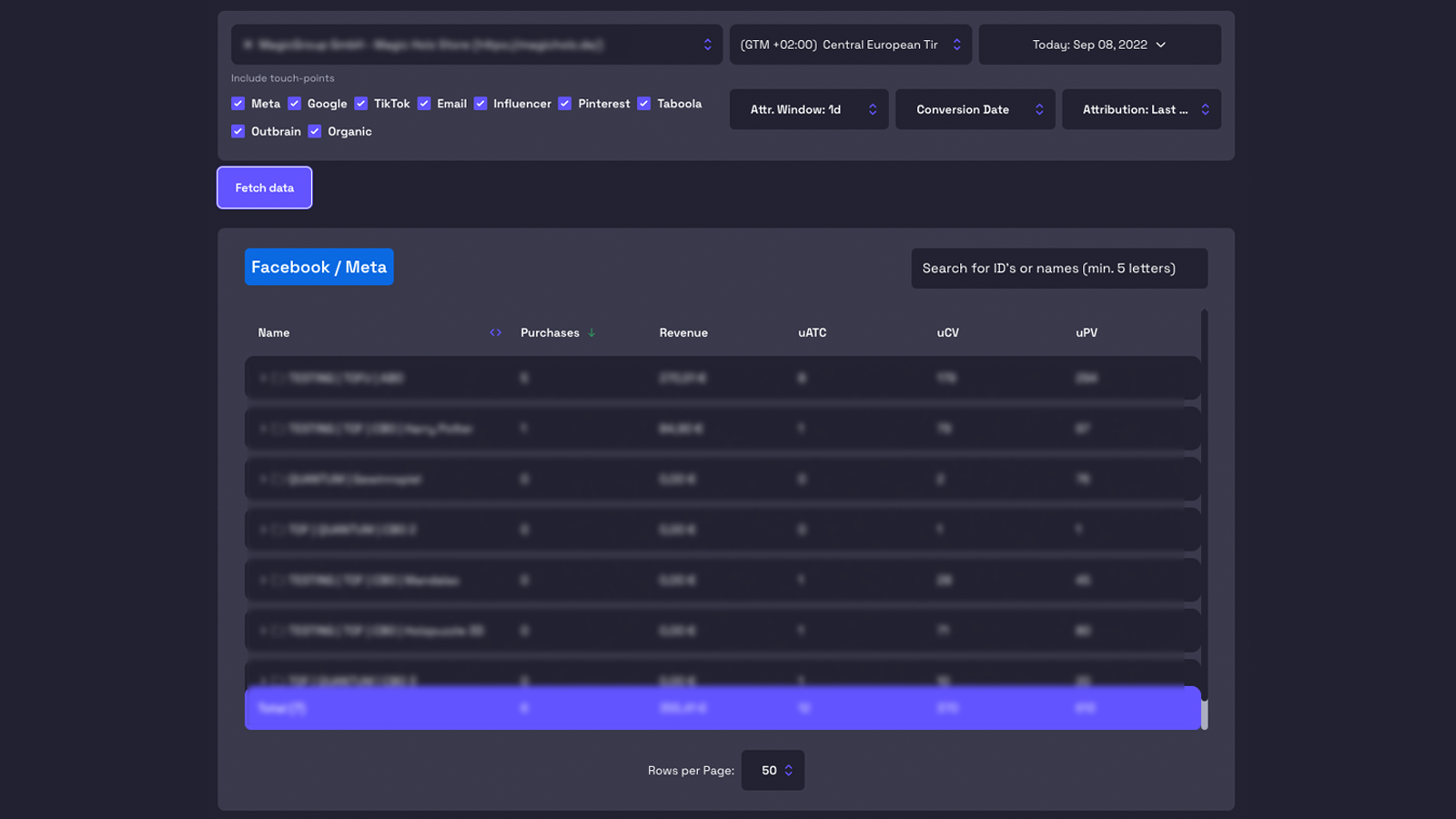 Tracify Realtime Dashboard 