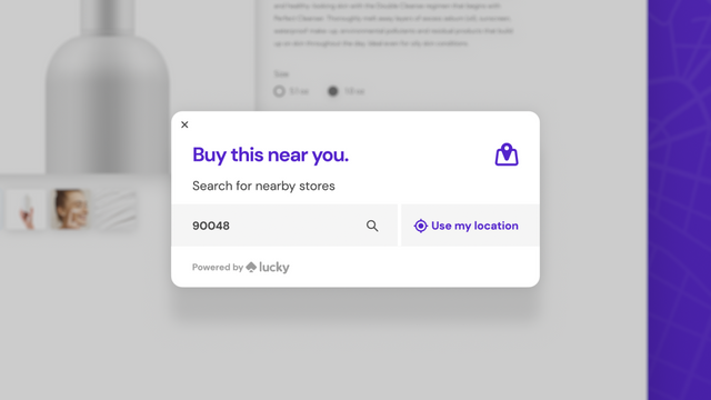 Search via zip-code for closest retail availability