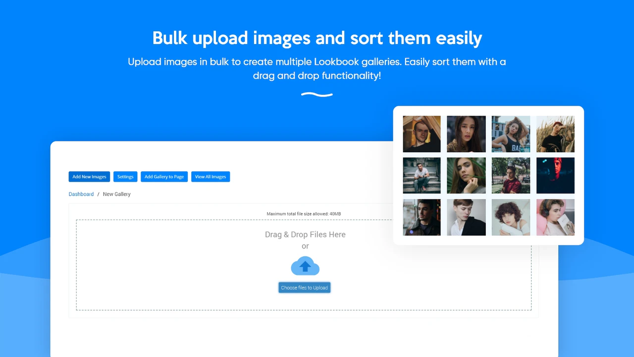 Bulk-Bild-Uploader in Lookbook