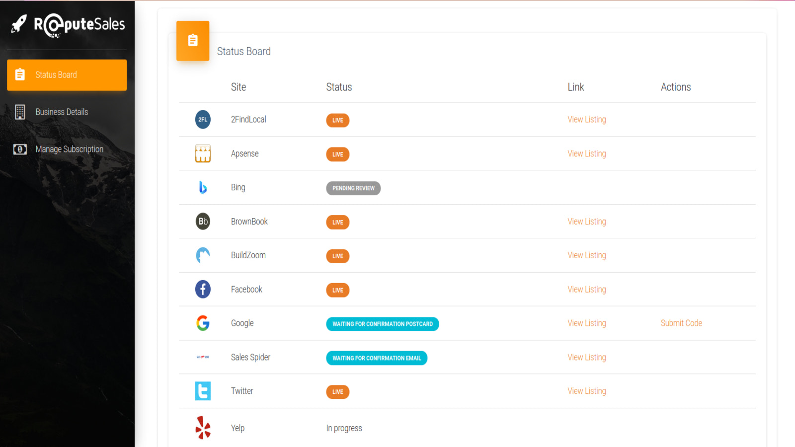 Painel de Status