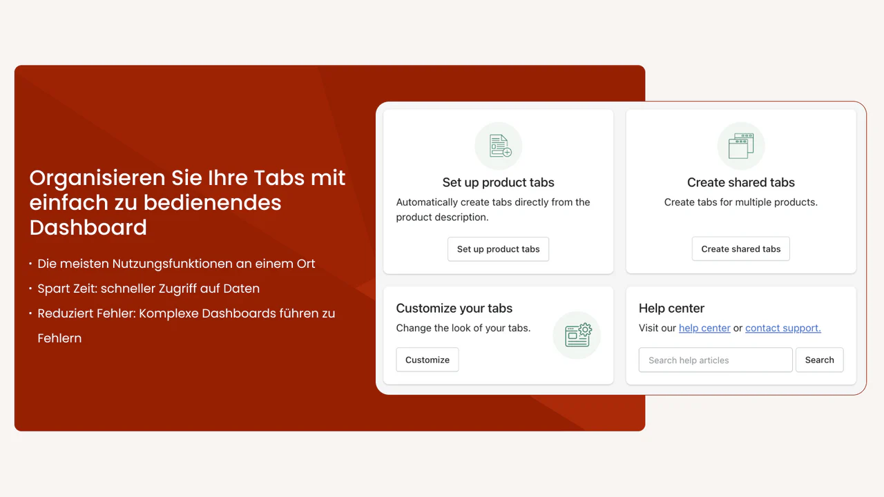 Tabs mit einfachem Dashboard organisieren