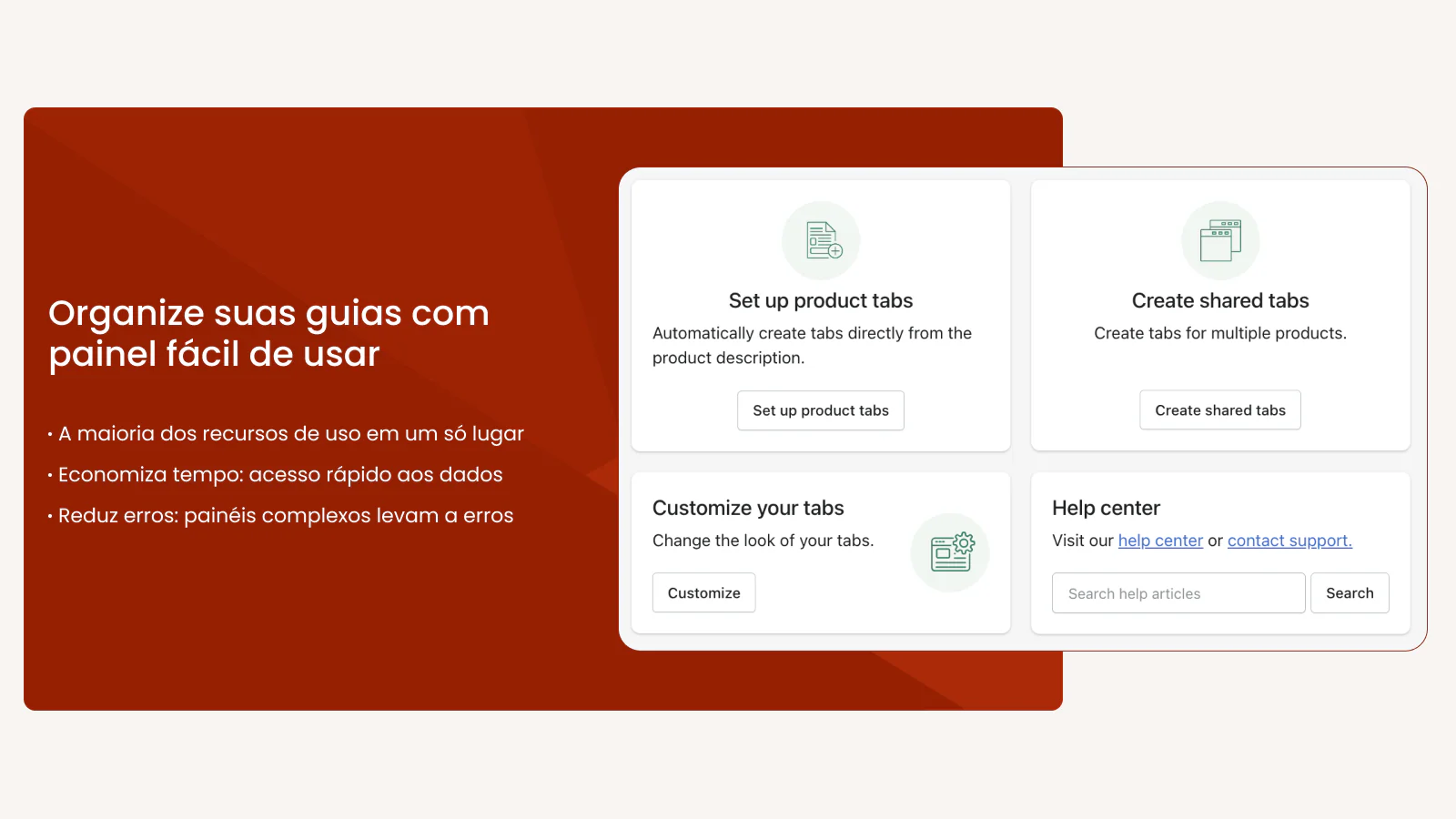 Organize suas guias com um painel fácil de usar