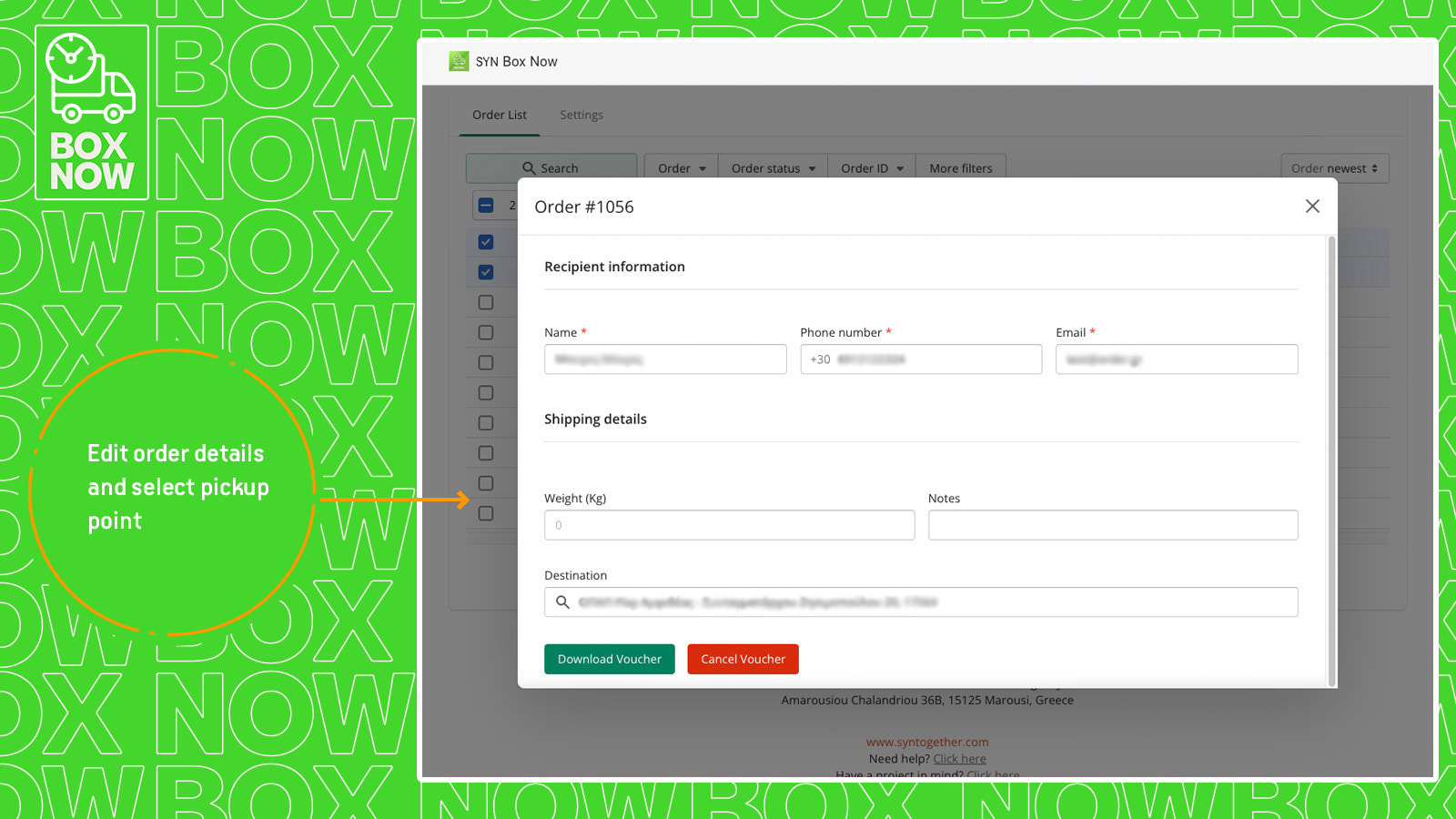 Edit order details and change pickup points