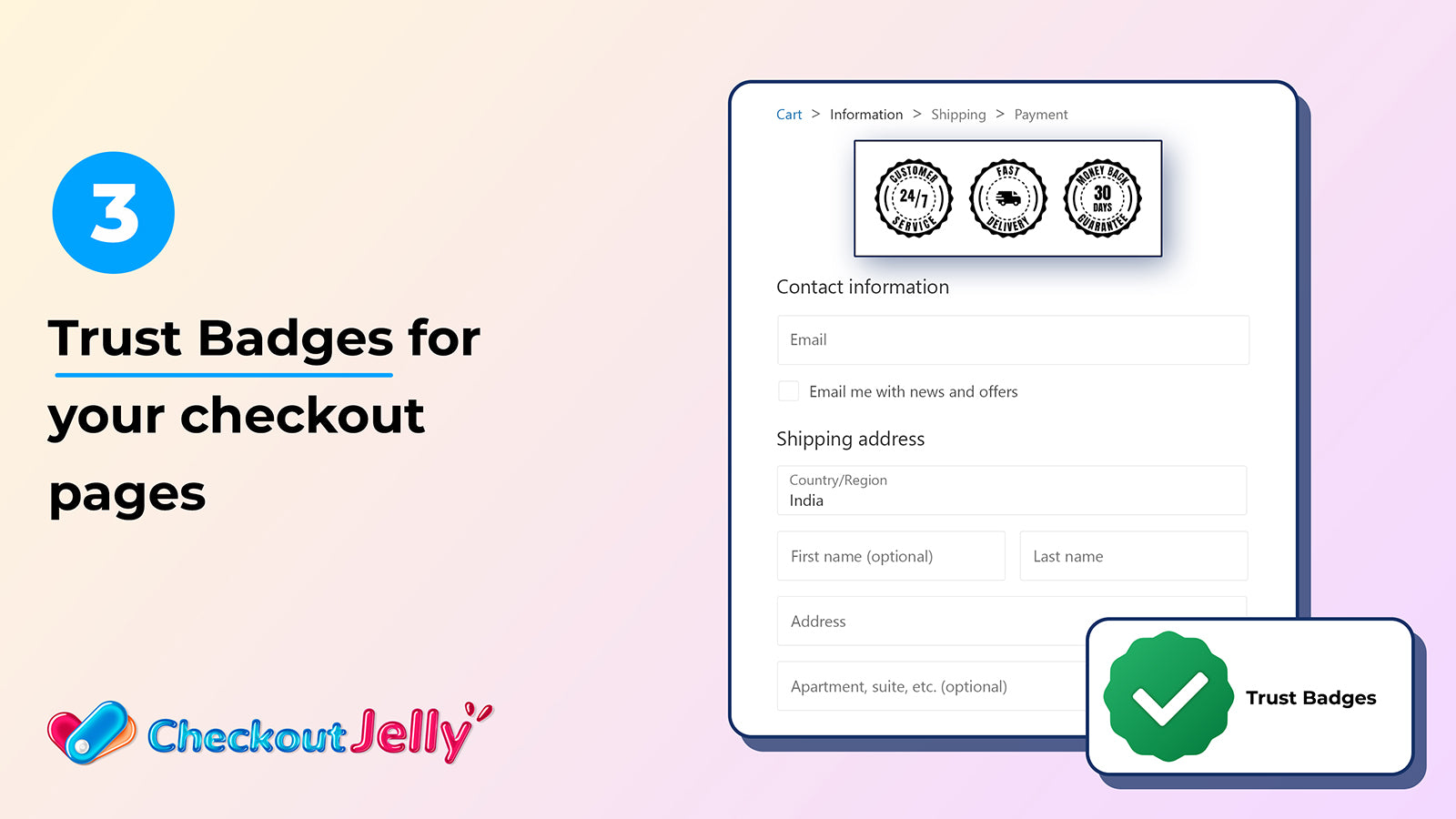 Checkout Jelly: UI extensions Screenshot