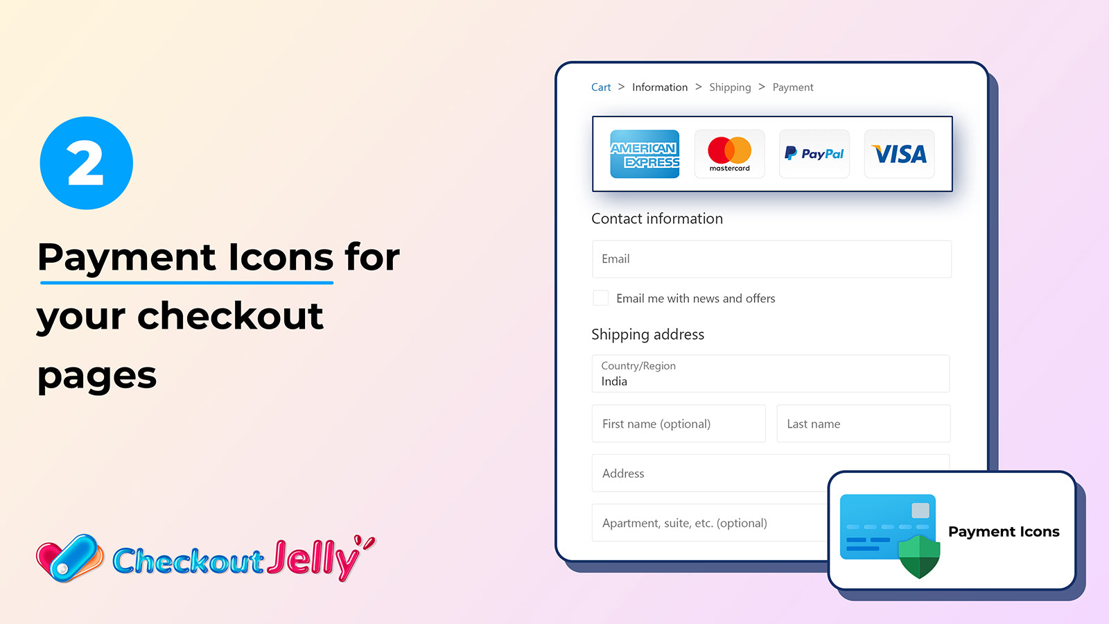 Checkout Jelly: UI extensions Screenshot