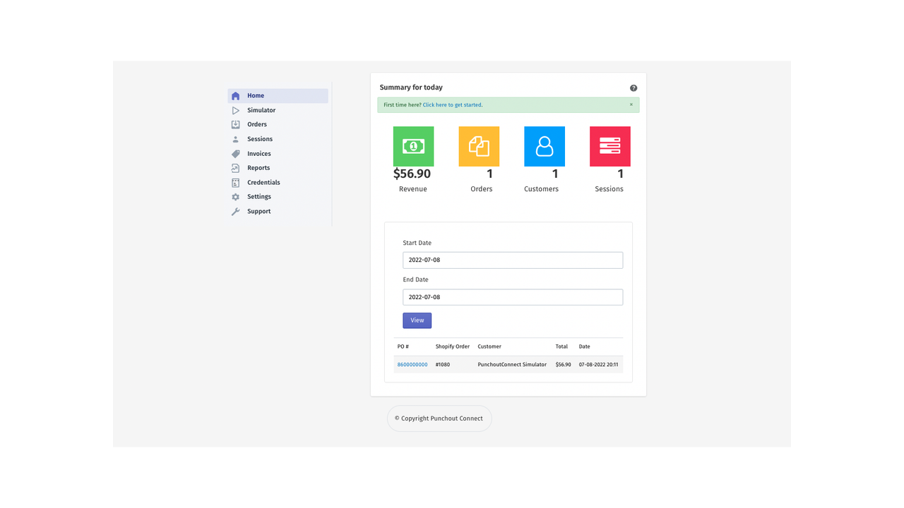 Painel de controle