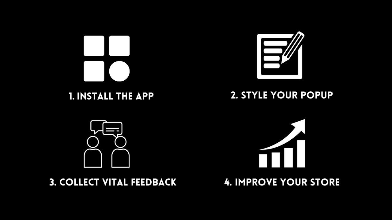 4 simple steps of the app to collect feedback from customers