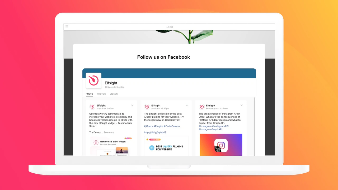 Disfruta de un aspecto equilibrado del widget de Facebook con cualquier diseño de sitio web