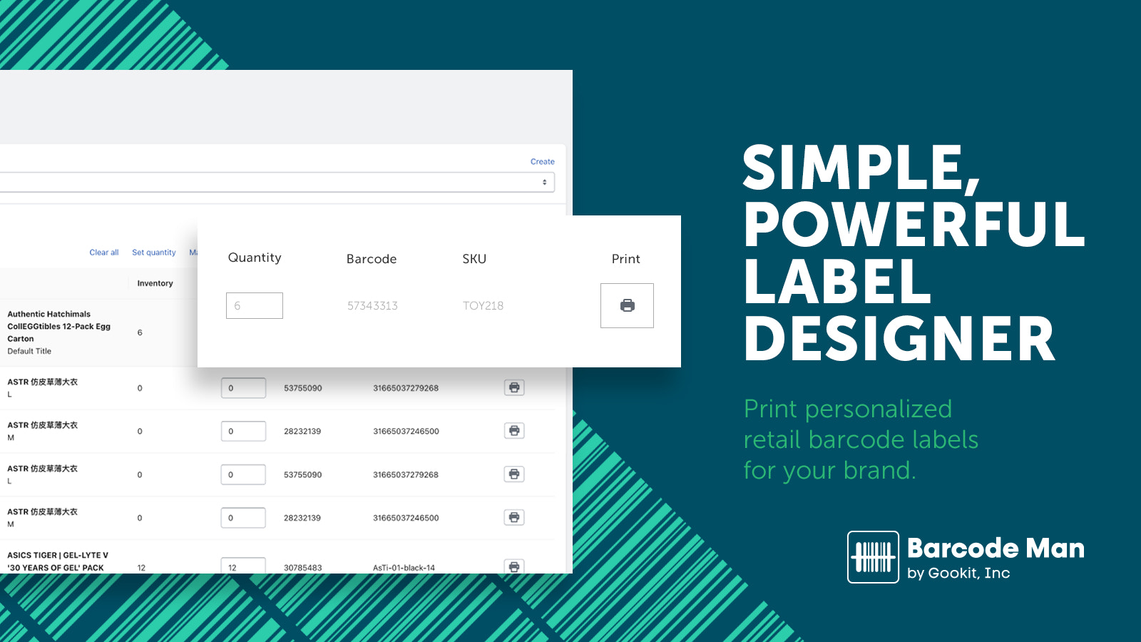 Retail barcode label designer