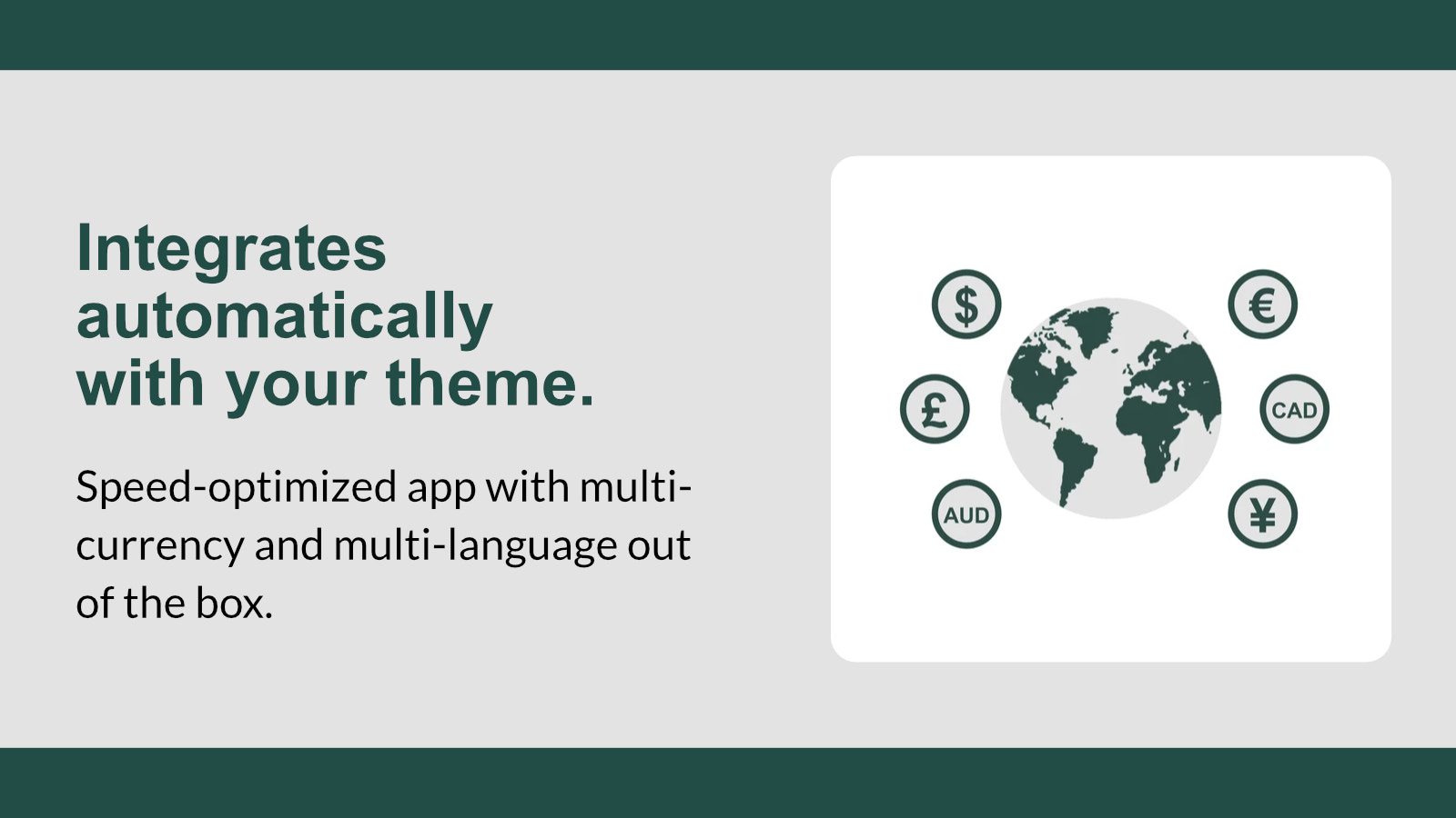 Snelheid-geoptimaliseerde app met multi-valuta en meertalig.