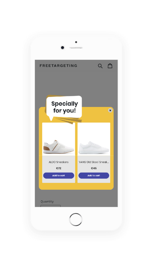 Popup Freetargeting sur site mobile