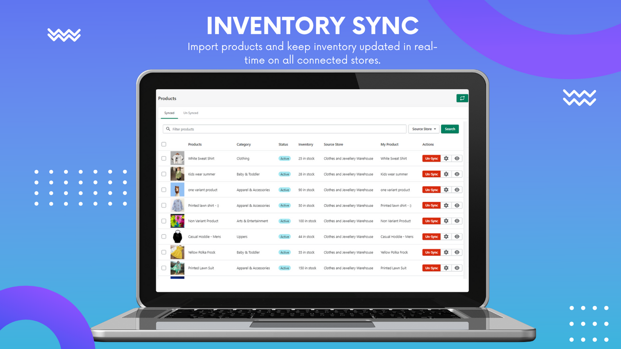 Real time inventory sync