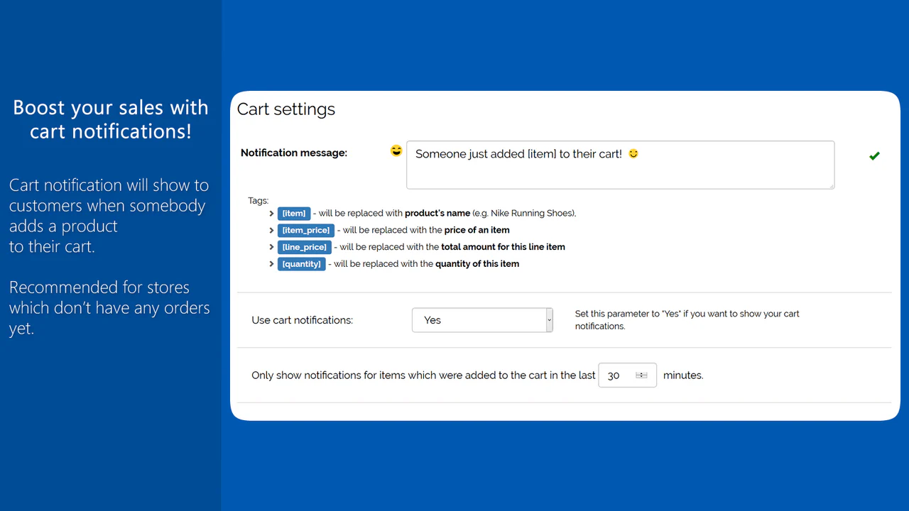 Notificaciones de carrito y notificaciones de urgencia para más ventas