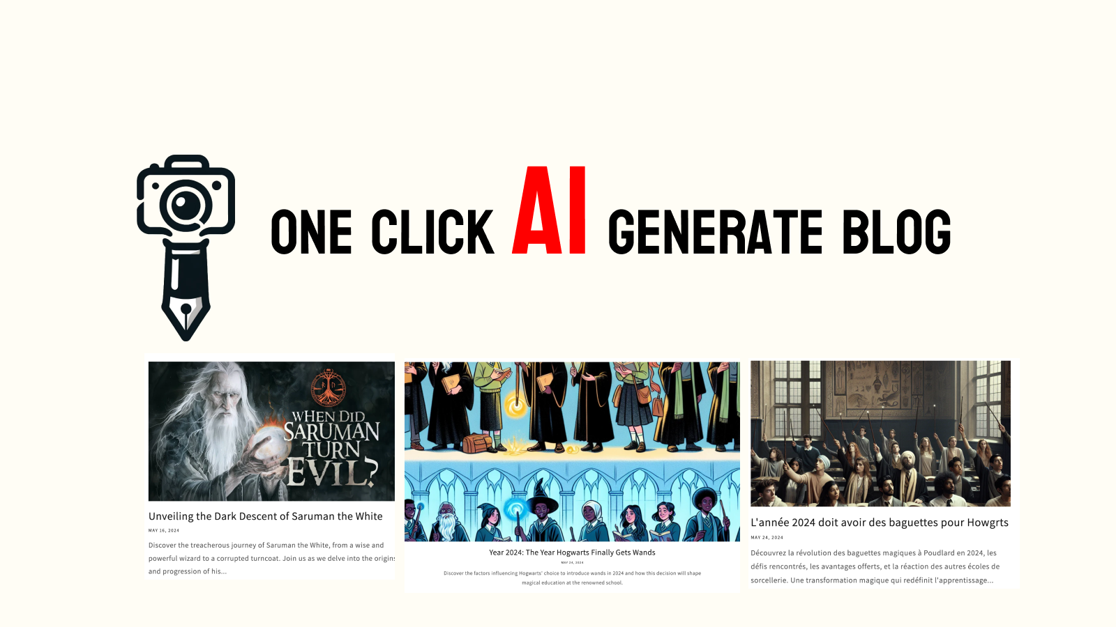 Generate blog based on product、video、subject