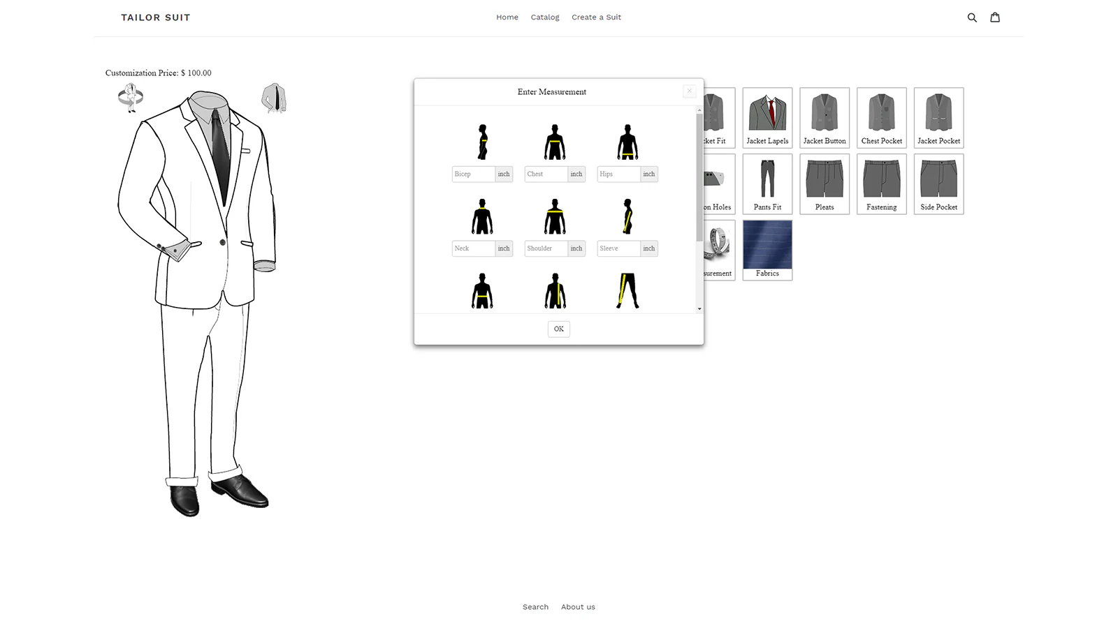 Tailor Suit measurement