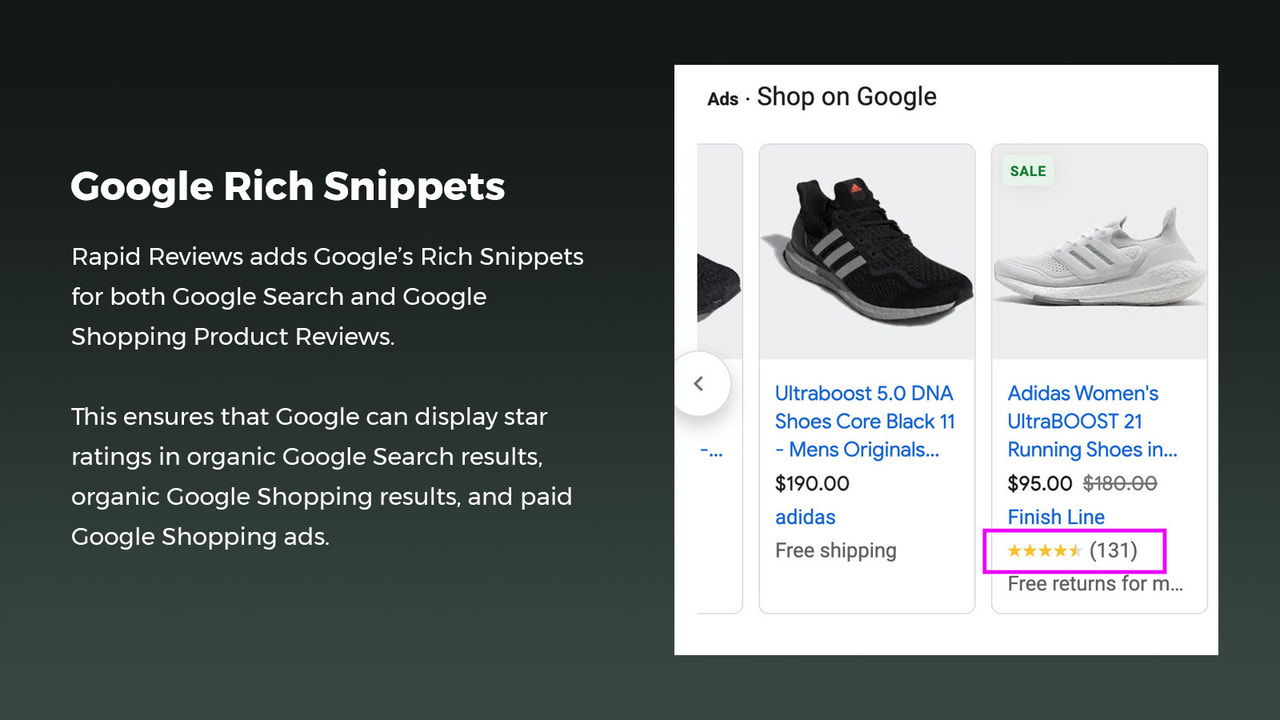 Rapid Shopify Produktrecensioner Frågor Google Rich Snippets