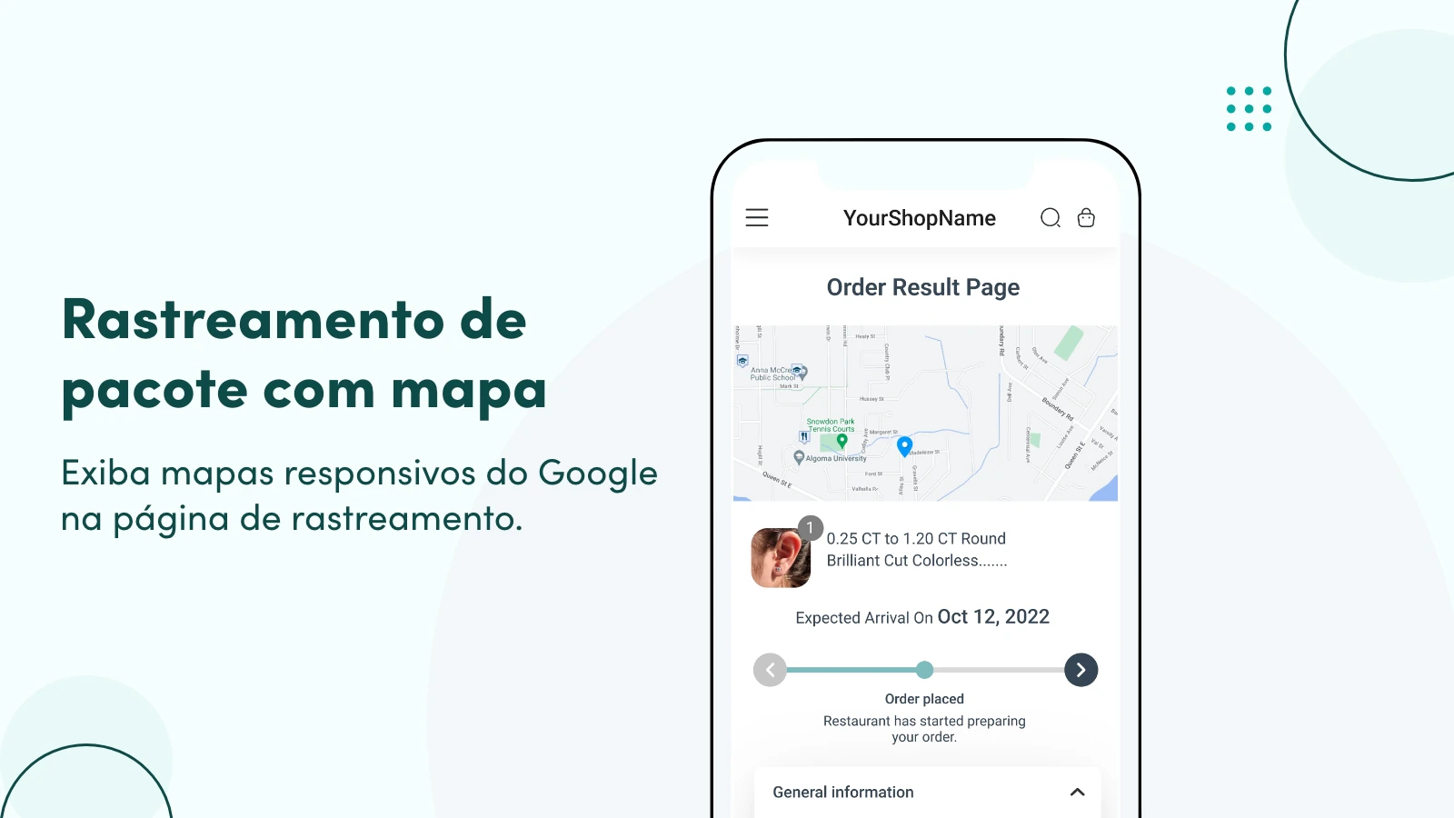 Rastreamento de pacote com mapa