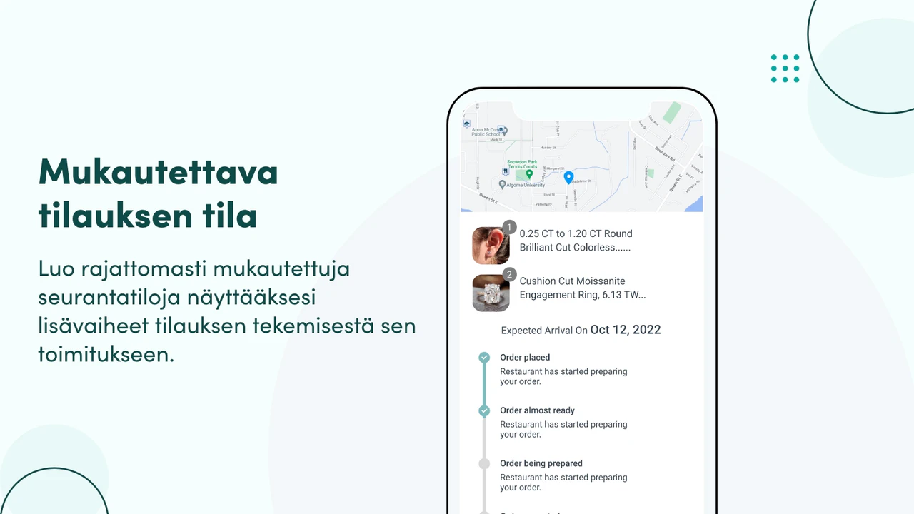 Mukautettava tilauksen tila