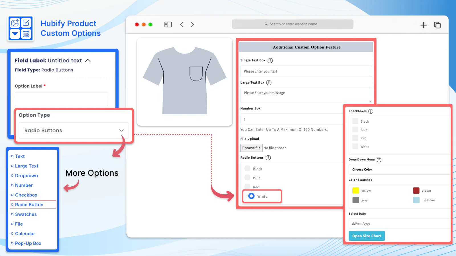 List of custom options