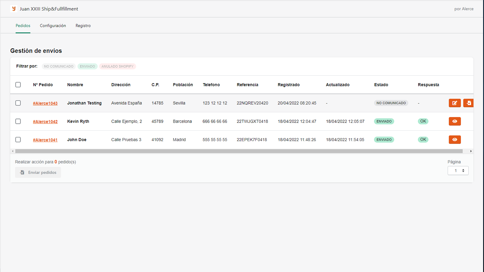 Juan XXIII Ship&Fullfillment Screenshot