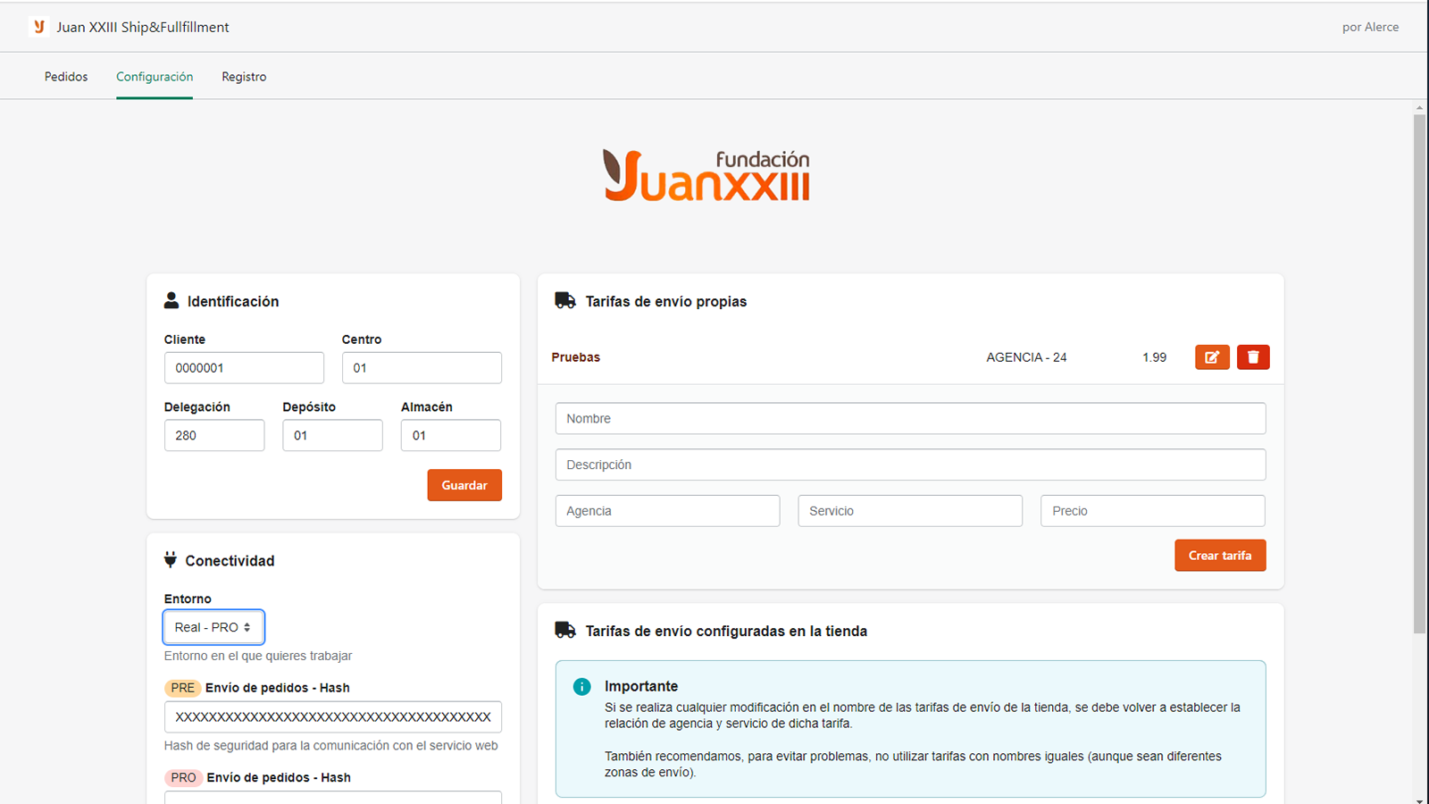 Totalmente configurable con tus credenciales de acceso