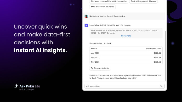 AskPolar Lite: 24/7 AI Analyst Screenshot